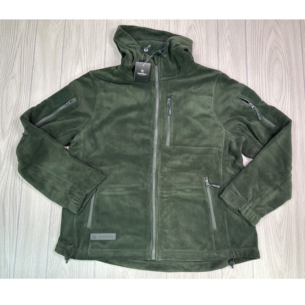 Baerskin Tactical Supply Co Mens Fleece Hoodie Jacket Dark Green XL Full Zip New